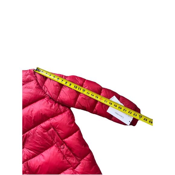 New Mens Calvin Klein Red Quilted Water Resistant Puffer Jacket Size M MSRP $225 - Picture 4 of 5